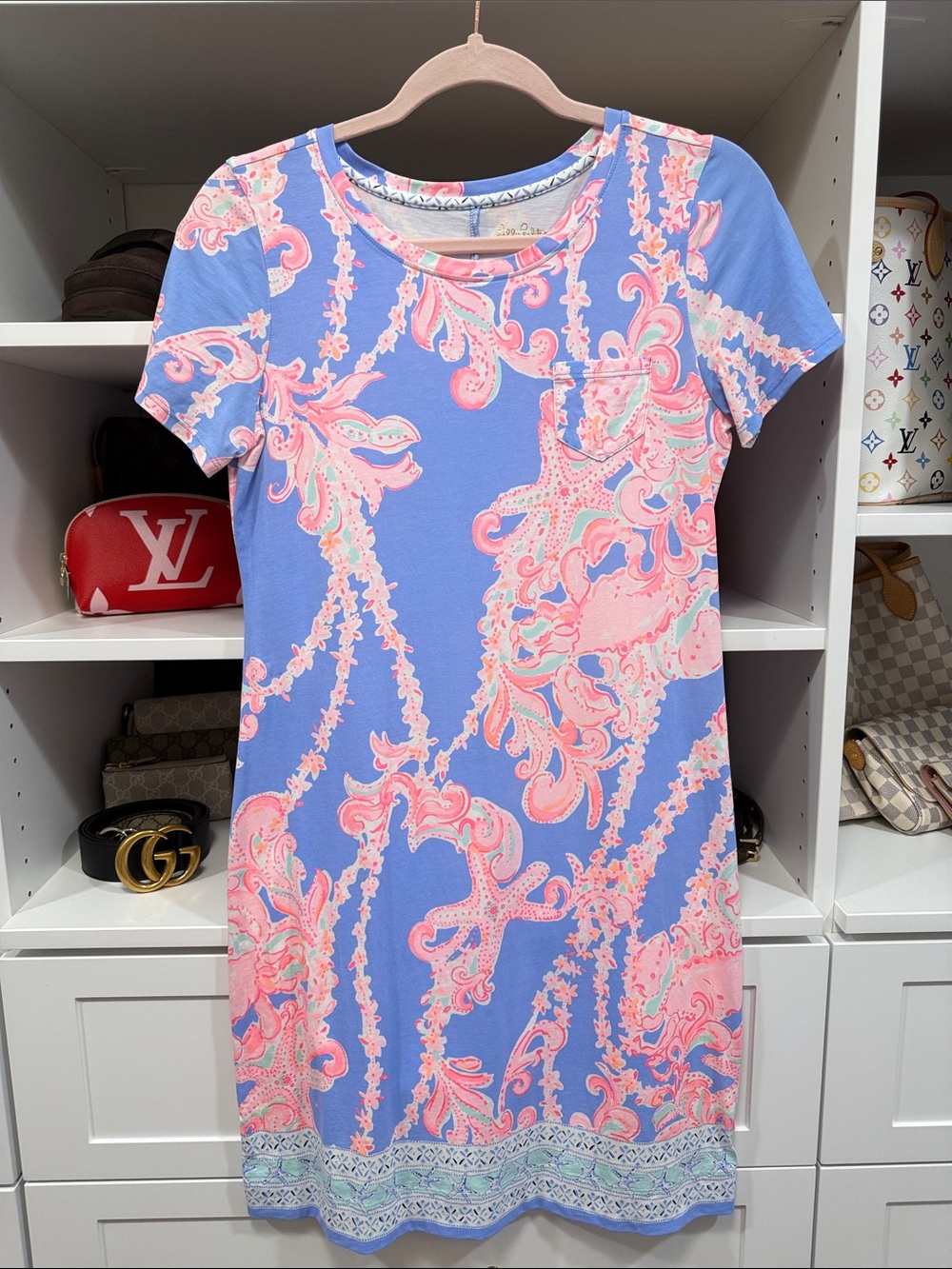 Lilly Pulitzer Declan Dress Blue Peri Go with the Flow Engineered Like New